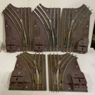 5 LIONEL O-27 MANUAL SWITCHES MISSING PARTS AND NEED REPAIR SELLING AS-IS