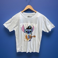 Disney Lilo  Stitch Graphic Tee Large Light Blue 100 Cotton Cartoon NWOT Show