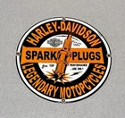 VINTAGE 12” HARLEY DAVIDSON SPARK PORCELAIN SIGN CAR GAS OIL TRUCK MOTORCYCLE