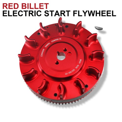 #ad Red Billet Electric Start Flywheel For Tillotson engine Honda GX200 GX160 196CC $146.99