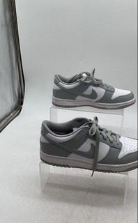 Nike Boys Dunk Low Gray White Leather Lace Up Athletic Sneakers Size 7Y
