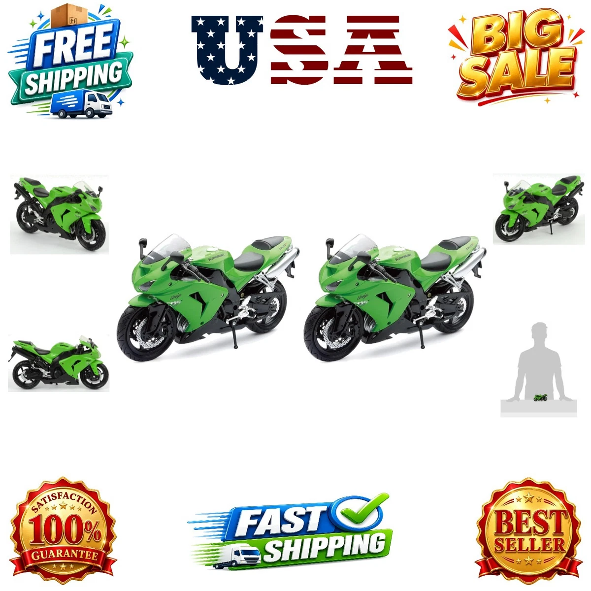 Kawasaki Diecast & Toy Sport Bikes for sale | eBay