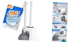 Toilet Plunger and Brush with Holder, Bowl Brush and Heavy Duty Toilet 1 White
