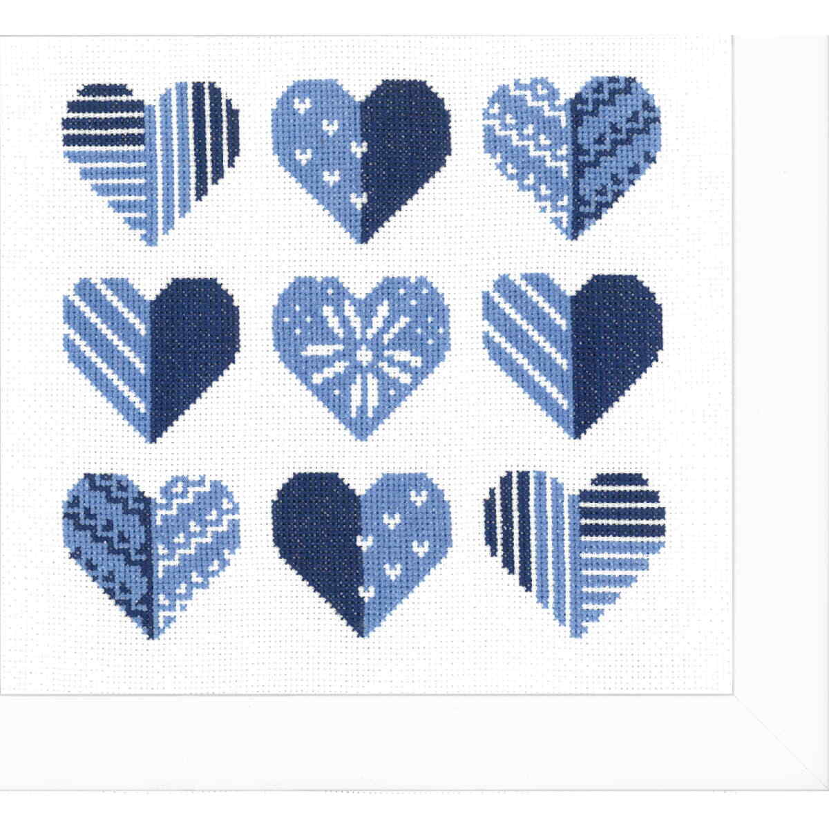 Vervaco counted cross stitch kit ""Hearts"", 23x21cm, DIY