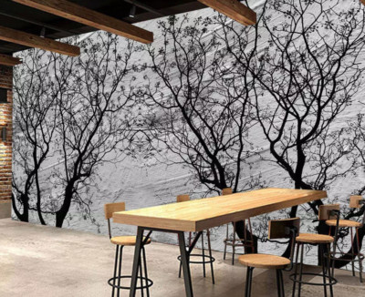 3D White Branch ZHUA28274 Wallpaper Wall Murals Removable Self-adhesive Ann