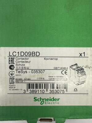 1PC-SCHNEIDER, LC1D09BD, MAGNETIC CONTACTOR, 3PH, 9A, 3NO, DC24 COIL