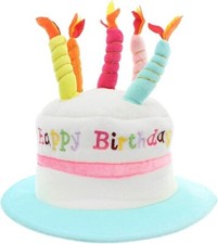 Blue Happy Birthday Cake Top Hat Candle Adult Men Funny Gag OSFM Accessory Party