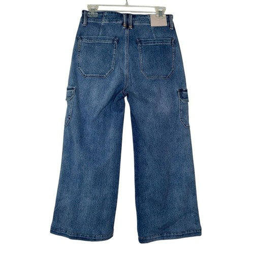 PAIGE Women's Carly Cargo Jeans High-Rise Wide-leg Size 27 For Anthropologie NWT - Picture 6 of 13