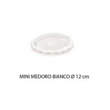 100 pezz. MINI MEDORO Rotondo Monoporzione Ø 9,5cm BIANCO piattino mini vassoio