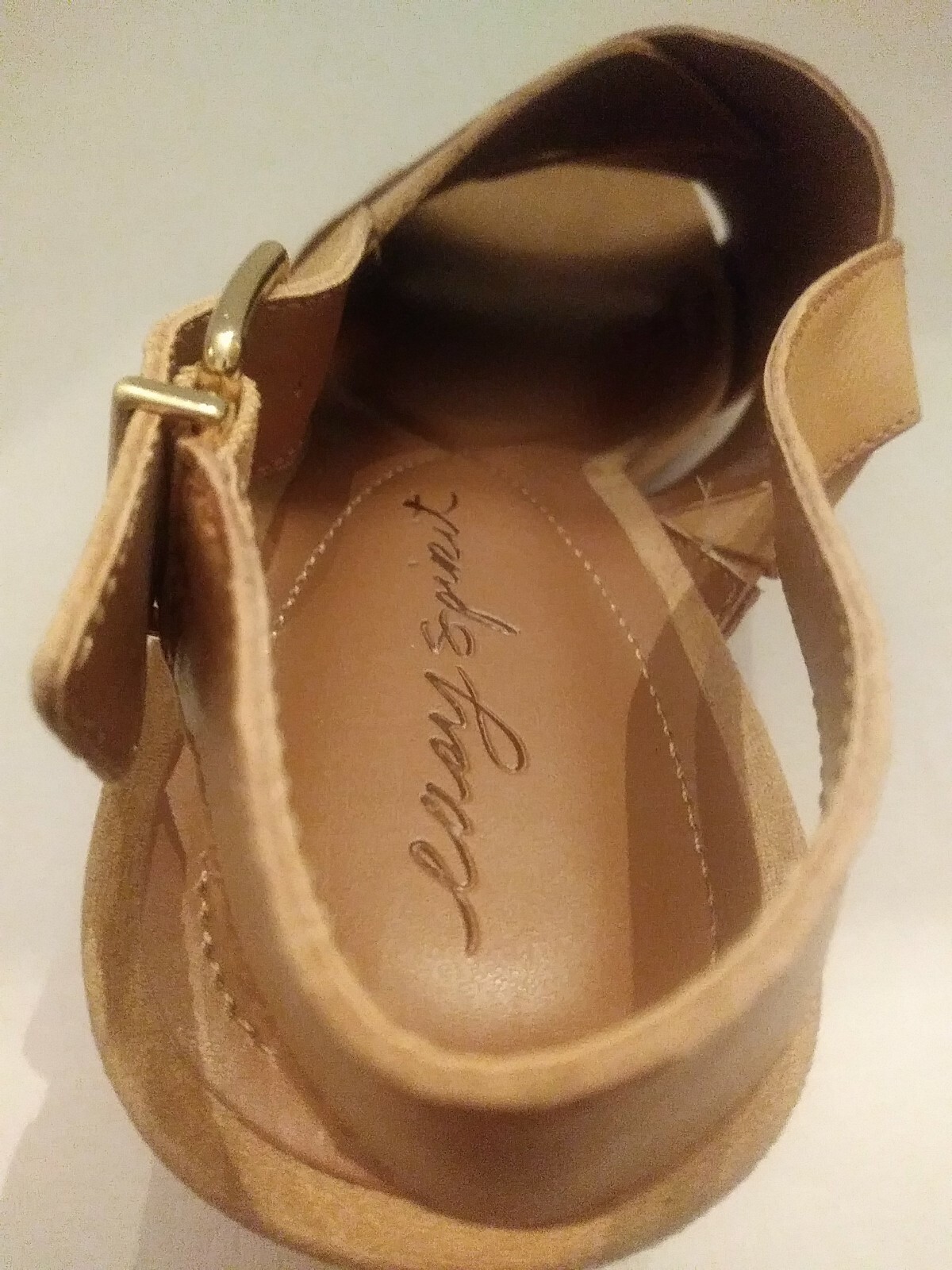 Women Tan Leather Cork Wedge Sandal Sz 9.5 W Easy… - image 6