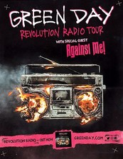 GREEN DAY / AGAINST ME "REVOLUTION RADIO TOUR" 2017 CONCERT POSTER - Punk Music
