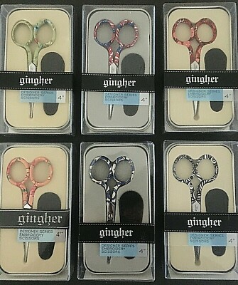 GINGHER DESIGNER SERIES LIMITED EDITION 4'' EMBROIDERY SCISSORS  NIB 