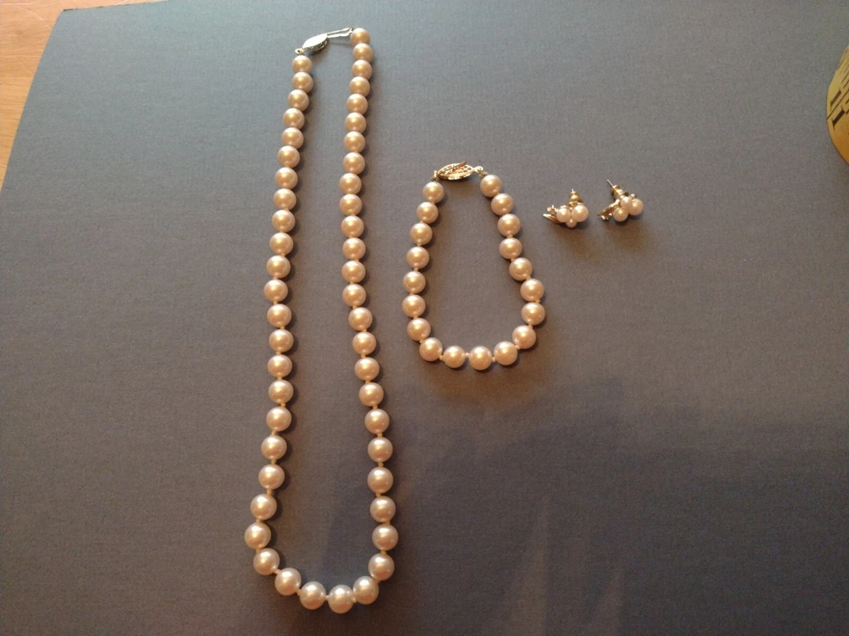 Vintage Pearl Necklace Set eBay