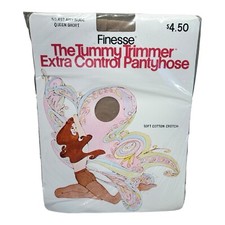 Vintage 1978 Finesse The Tummy Trimmer Extra Control Pantyhose Airy Nude Q Short