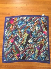 AUTHENTIC PAVLOVO POSAD 100 SILK RUSSIAN SHAWL SCARF DRESS WRAP 89x89cm