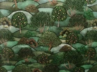 Green Meadow Velvet Curtain Upholstery Cushion Plush Soft Velvet Tree Fabric