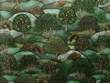 Vert Meadow Velours Rideau Tapisserie Coussin Peluche Velours Doux Arbre Tissu