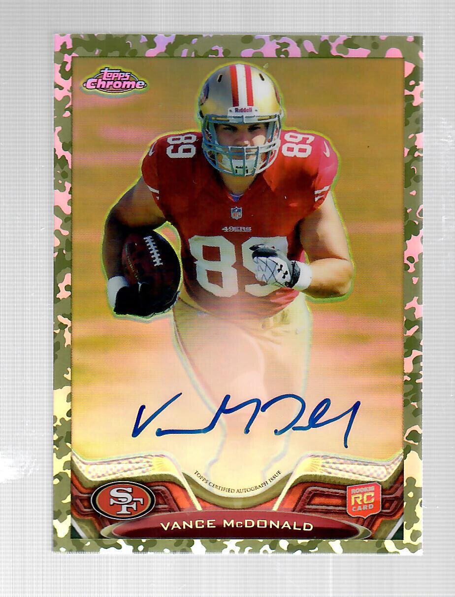Vance McDonald Topps Chrome #188 Autograph-Camo Refractor