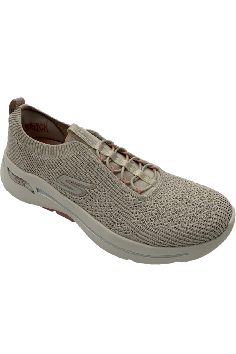 Skechers GOwalk Arch Fit Bungee Sneakers Crystal Waves Taupe/Pink