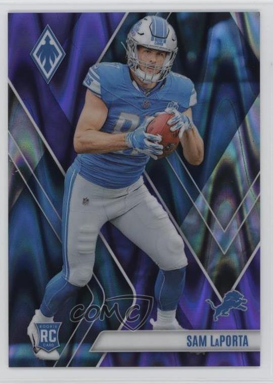 2023 Panini Phoenix Rookies Purple Seismic /125 Sam LaPorta #115 Rookie RC