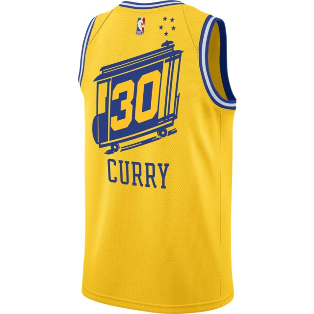 البدانة Nike Golden State Warriors #30 Stephen Curry Yellow Throwback Authentic Jersey البدانة