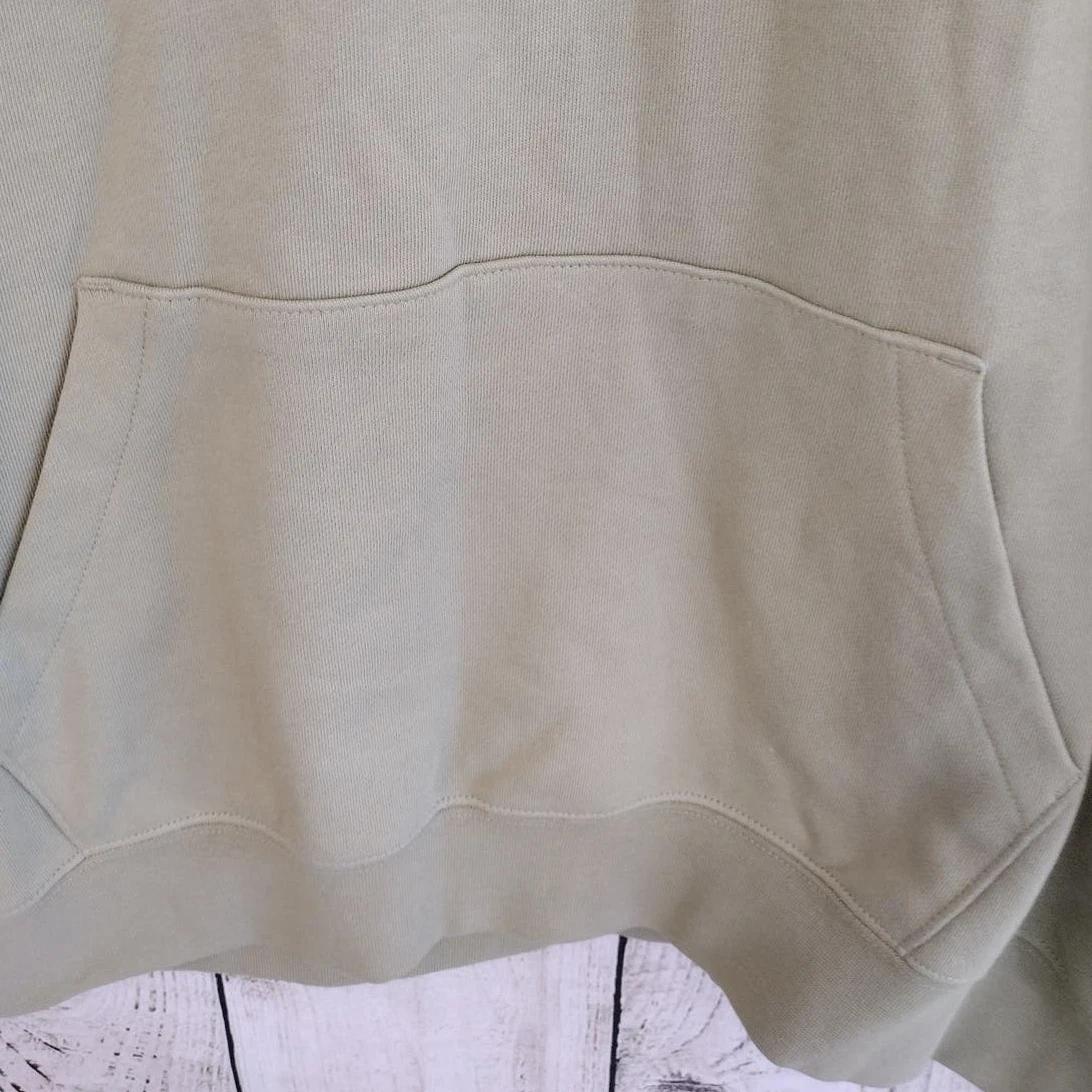 Felpa con cappuccio Fear of God NUOVA oversize verde Essentials 77 manica 3 4 French Terry XL