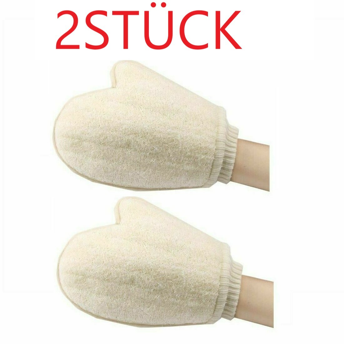 2 Stück Handschuhe Natural Luffa Luffa Bad Dusche Schwamm Körper Wäscher Peeling