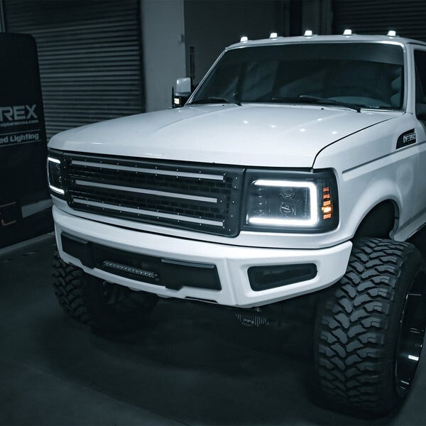 AlphaRex Black Pro LED Headlights for 1992-1996 Ford F150 F250 Bronco