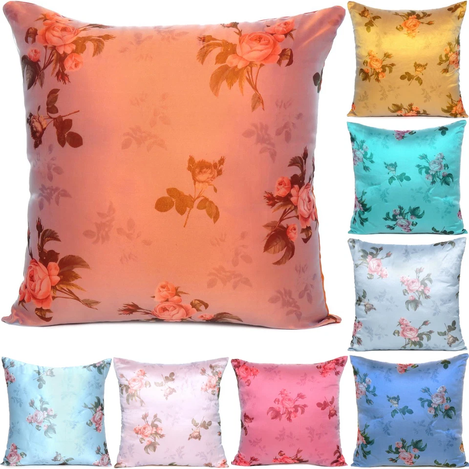 Satin Silk Bed Pillowcase Cover Soft Cushion Cover Bedding Slipcover Single Pcs - Image 2 of 4