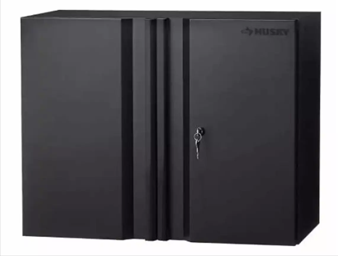 Matte Black Husky Heavy Duty Steel Wall Mounted Garage Cabinet 28
