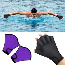 Swimming Gloves Aquatic Fitness Water Resistance Aqua Fit Paddle Training New