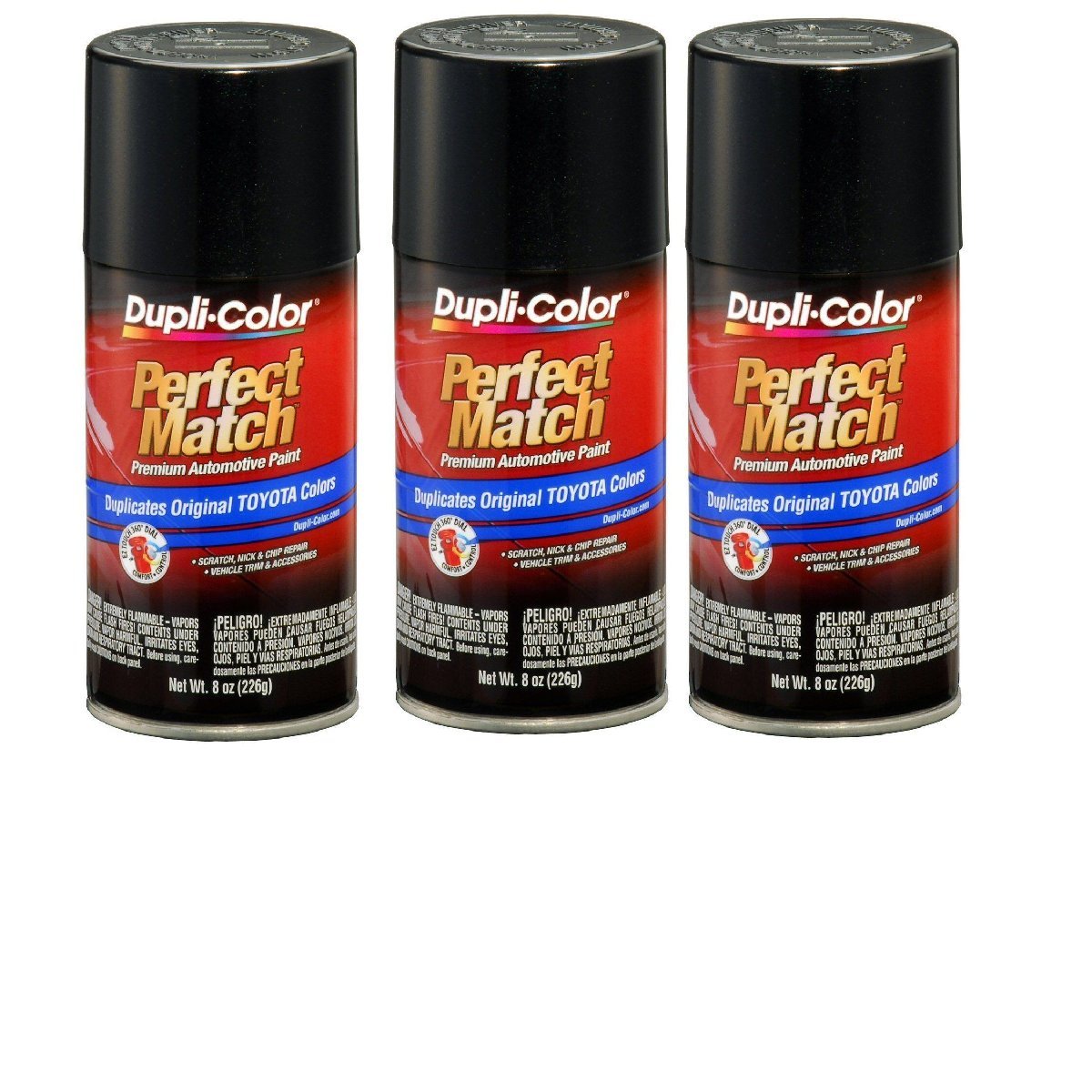 3 Cans-Duplicolor BTY1622 For Toyota Code 209 Black Sand Pearl