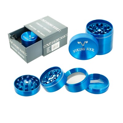 1.5'' Sunken VIKING AXE Gunmetal Grinder 4 Piece Spice Gift Box GV240 New