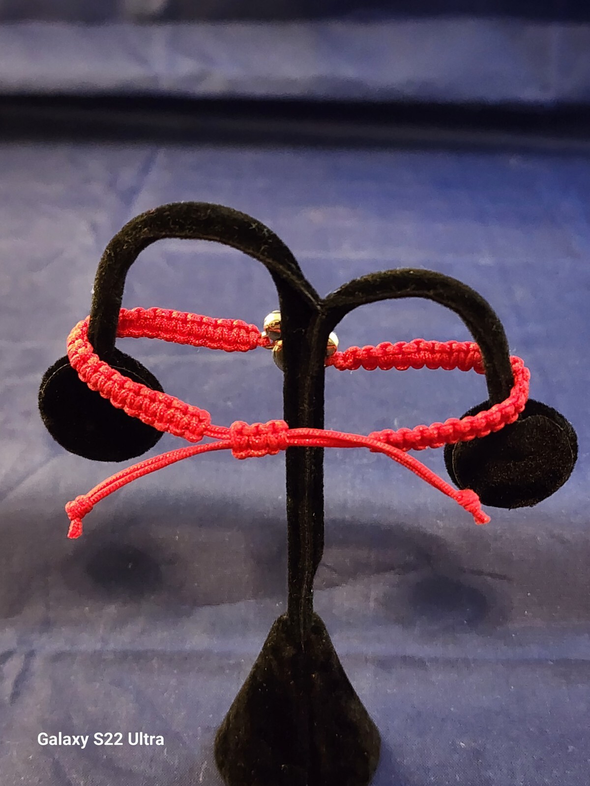Handcrafted Red Macrame Mouse with Bow Adjustable… - image 2