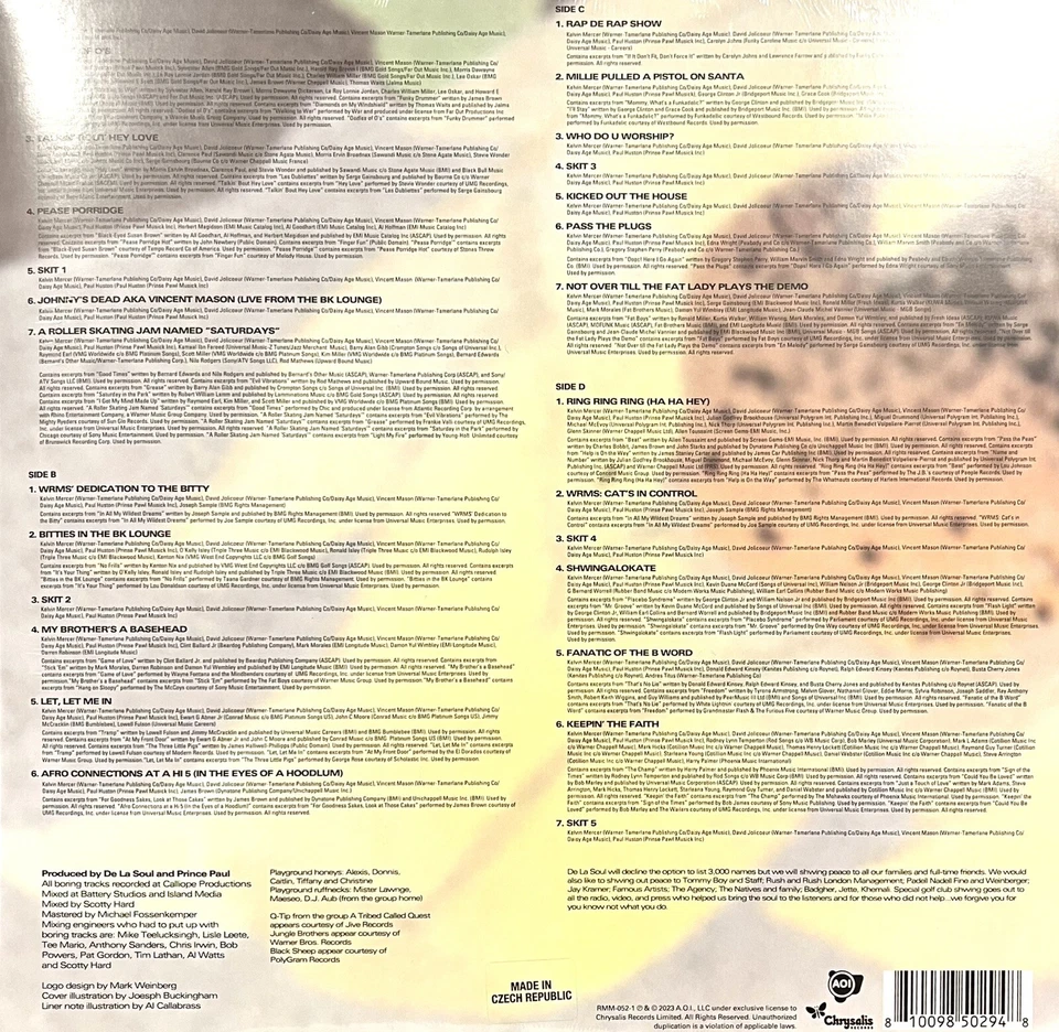 DE LA SOUL - De La Soul Is Dead 2 x Vinyl LP New Prince Paul Rap Hip Hop - image 3 of 4