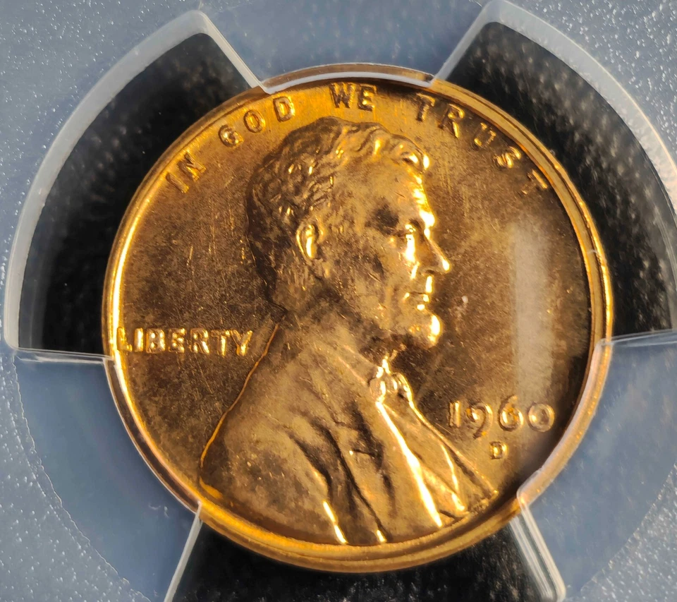 Lincoln Memorial 1c Cent Penny 1960-D/D DDO Small Date Error PCGS Graded MS66RD - Image 2 of 4