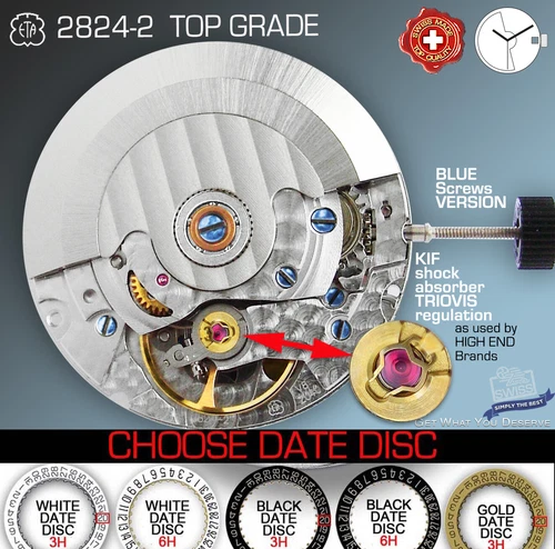 MOVEMENT AUTOMATIC ETA 2824-2  TOP GRADE, TRIOVIS REGULATING, 5 DATE VARIATION