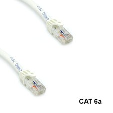 KNTK White 25ft Cat6a UTP Patch Cable 24AWG Panel Router Ethernet RJ45 Network