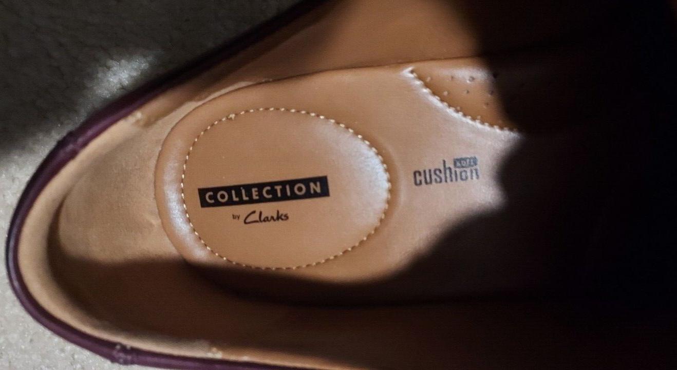 SAOLA Scarpe eleganti Clarks Collection Oxford da uomo in pelle con punta a cappuccio taglia 12 M colore marrone