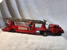 FIRE TRUCK 50  S TIN FRICTION JAPAN AERIAL LADDER TRUCK 15  MFD FRICTION WORKS