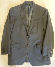 BURBERRY LONDON Made in Italy Virgin Wool Notch Lapel Jacket in Black Size 42 R