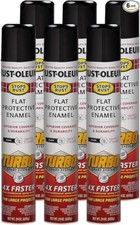 376298-6PK Stops Rust Turbo Spray System Spray Paint, 24 Oz, Flat Black, 6 Pack