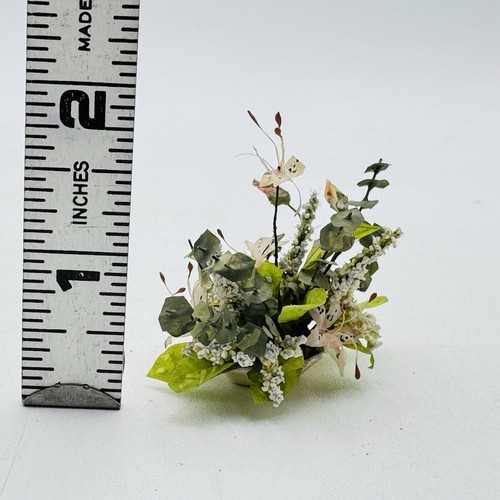 Artisan Miniature Dollhouse Lily Eucalyptus Flower Arrangement RARE - Picture 2 of 11