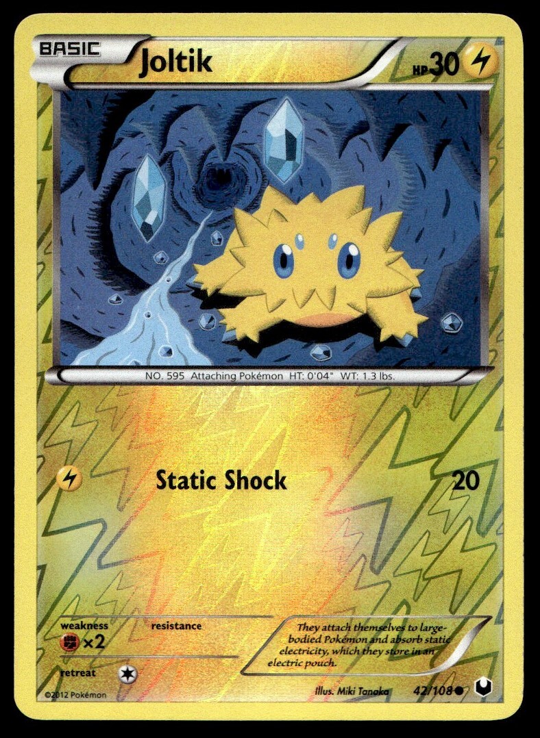 2012 Black & White - Dark Explorers Joltik Reverse Holo Basic/Common #42