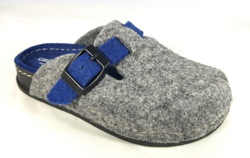 GRÜNLAND ciabatte pantofole BAMBINO SECK CI1095 GRIGIO BLU lana cotto  fibbia | eBay