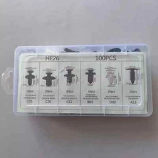 For 100PCS Car Clips Fixer Plastic Fasteners Kit Push Type Rivets Assortment