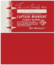 CAPTAIN MIDNIGHT FLIGHT PATROL CLUB MEMBERSHIP CARD - VINTAGE REPRINT