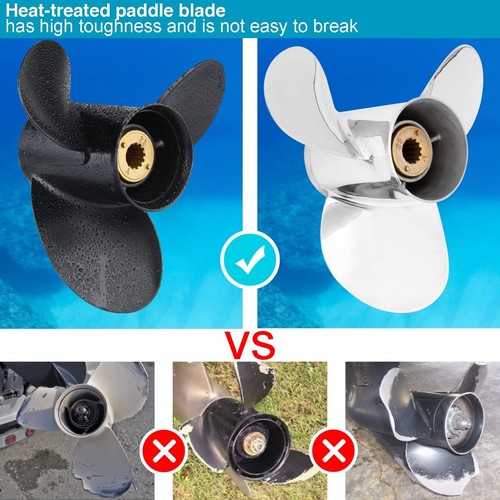 10 3/8 x 14 Outboard Propeller Fit Mercury 25-70HP 13 Tooth 48-816706A45,RH - Bild 4 von 11