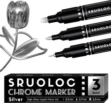 3Pcs Liquid Chrome Paint Markers Oil-based Permanent Chrome Maker Gloss Mirro...
