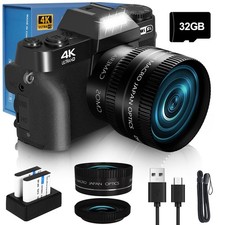 VJIANGER 4K Digital Camera, Vlogging Camera with WiFi  Flip Screen